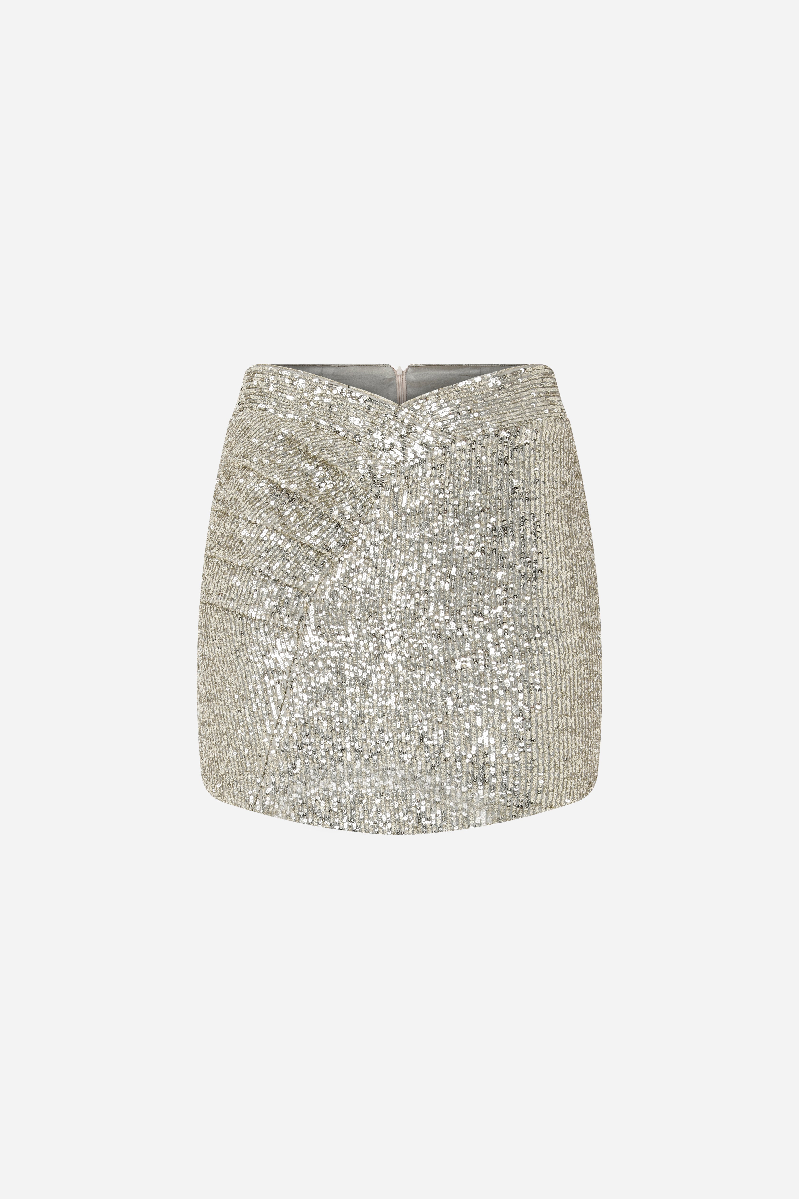 White glitter clearance mini skirt